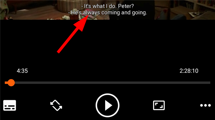 Выбранные субтитры применены к видео
