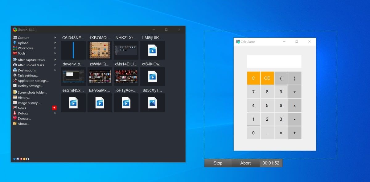 Кнопки остановки и отмены под областью записи
