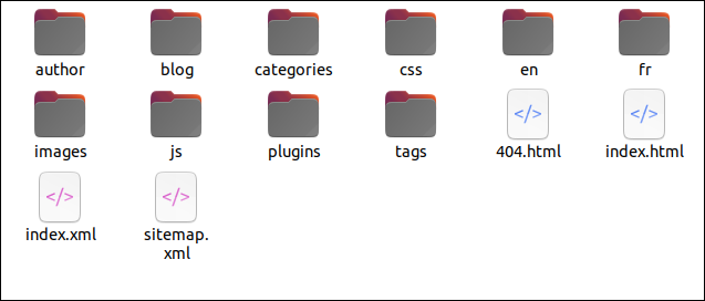 Файлы сайта, готовые к загрузке в хостинг