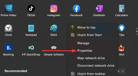Свойства приложения, вкладка Совместимость