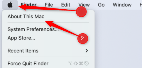 Откройте окно «Об этом Mac».