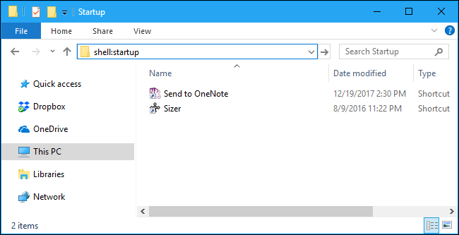 Папка Автозагрузка в Проводнике Windows