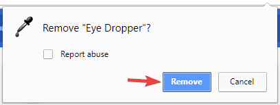 Подтверждение удаления расширения