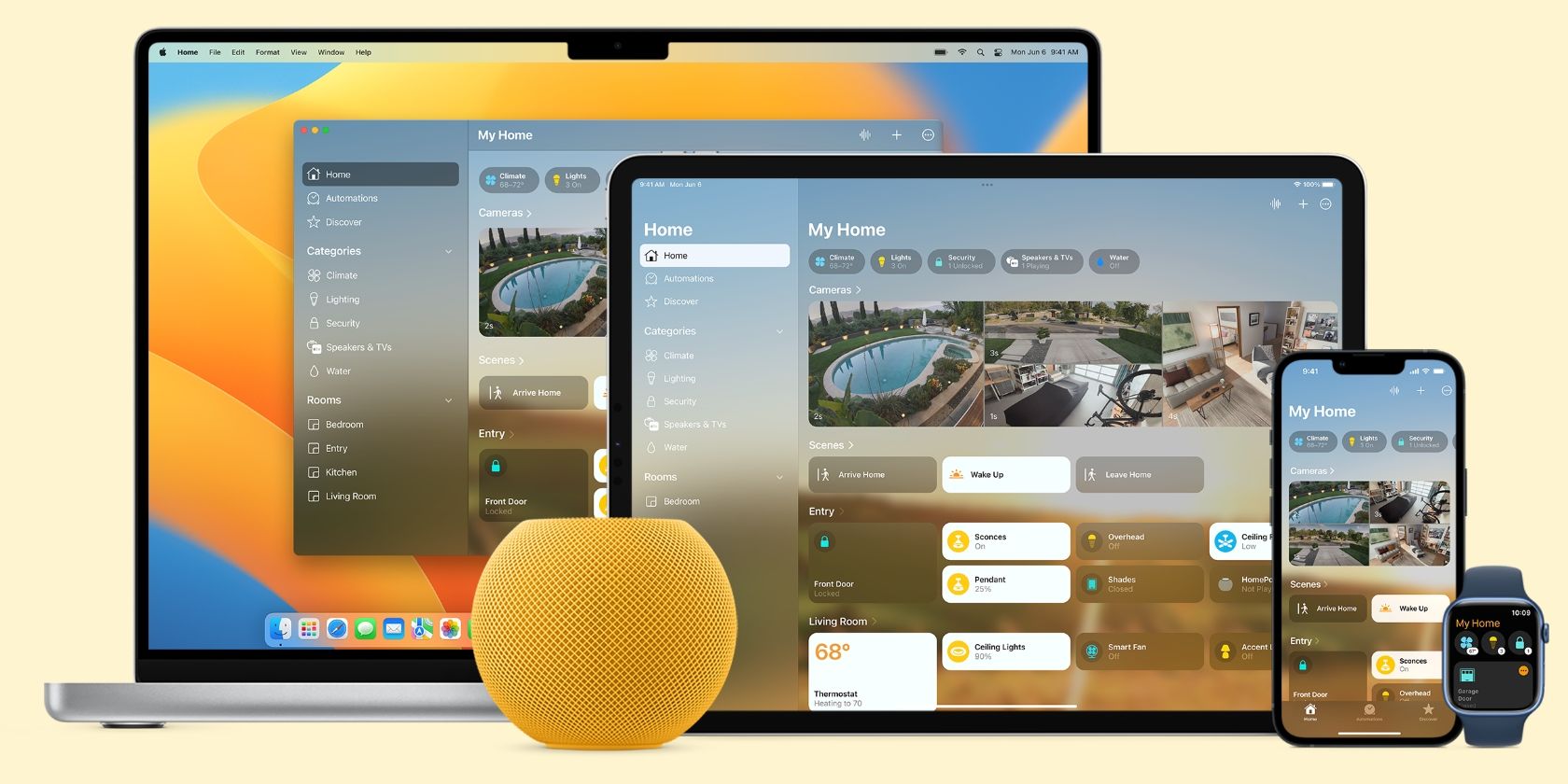 Изменение значков и цветов в приложении «Дом»