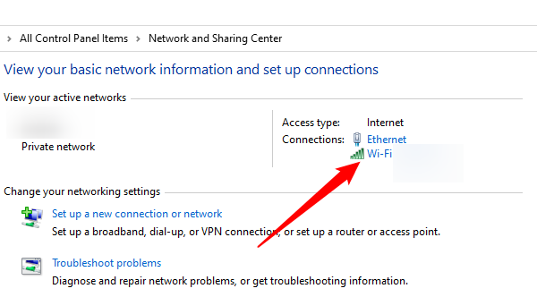 Открыть состояние Wi‑Fi сети рядом с