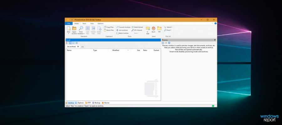 Интерфейс PowerArchiver