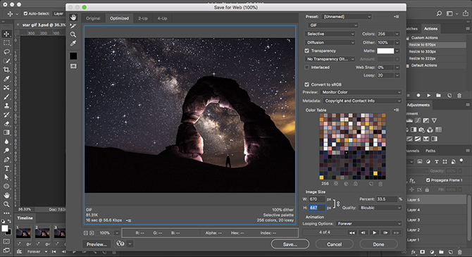 save animated gif in photoshop