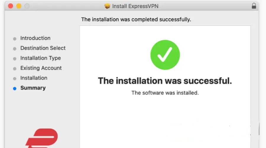 ExpressVPN: установка завершена на macOS