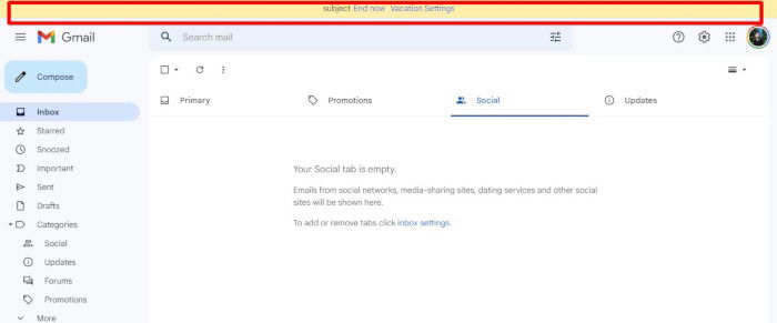 Vacation Responder Banner