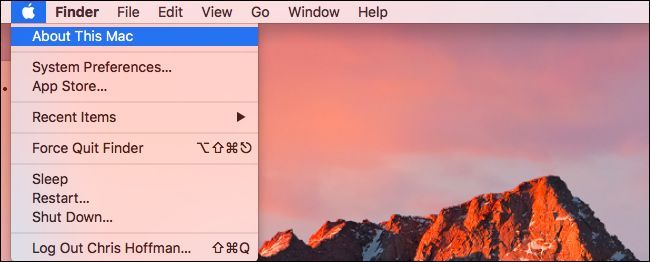 Окно «Об этом Mac» с информацией о системе и серийном номере