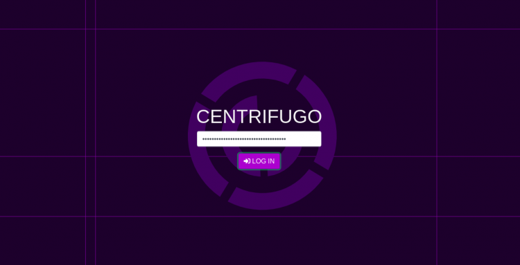 Страница входа Centrifugo с полем пароля