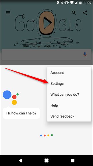 Меню настроек Google Assistant на телефоне