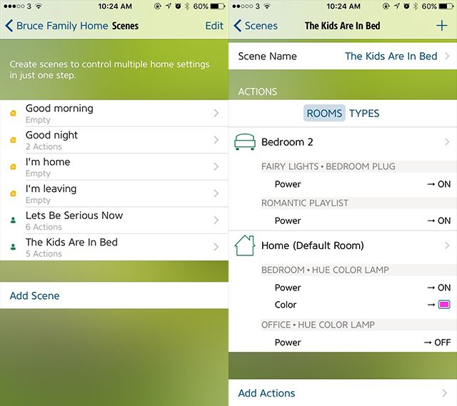 Создание сцены HomeKit