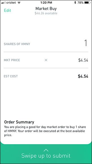 Подтверждение заказа — свайп вверх для завершения покупки
