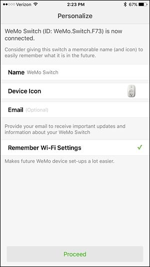 Список устройств в приложении WeMo, WeMo Switch добавлен