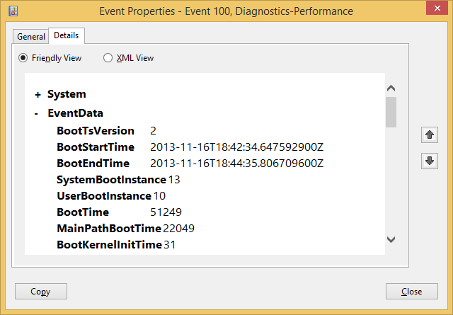Пример сокращения времени загрузки Windows 8