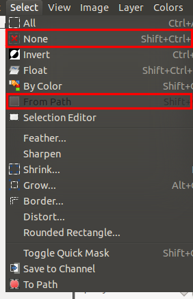 Удаление лишних областей свечения