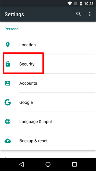 Параметр «Неизвестные источники» в Android