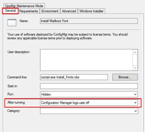 Настройка выхода пользователя после установки