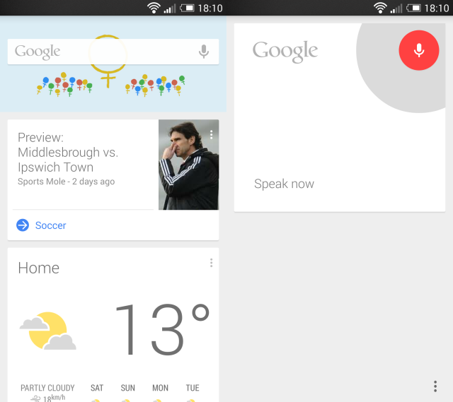 Скриншот интерфейса OK Google на смартфоне