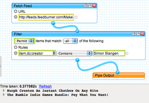 Фильтрация по автору — пример структуры Pipe