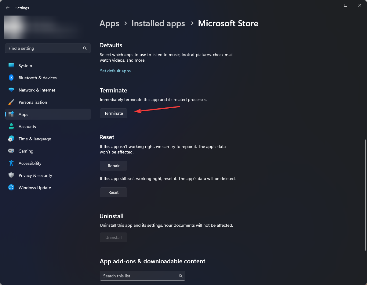 Завершить приложение