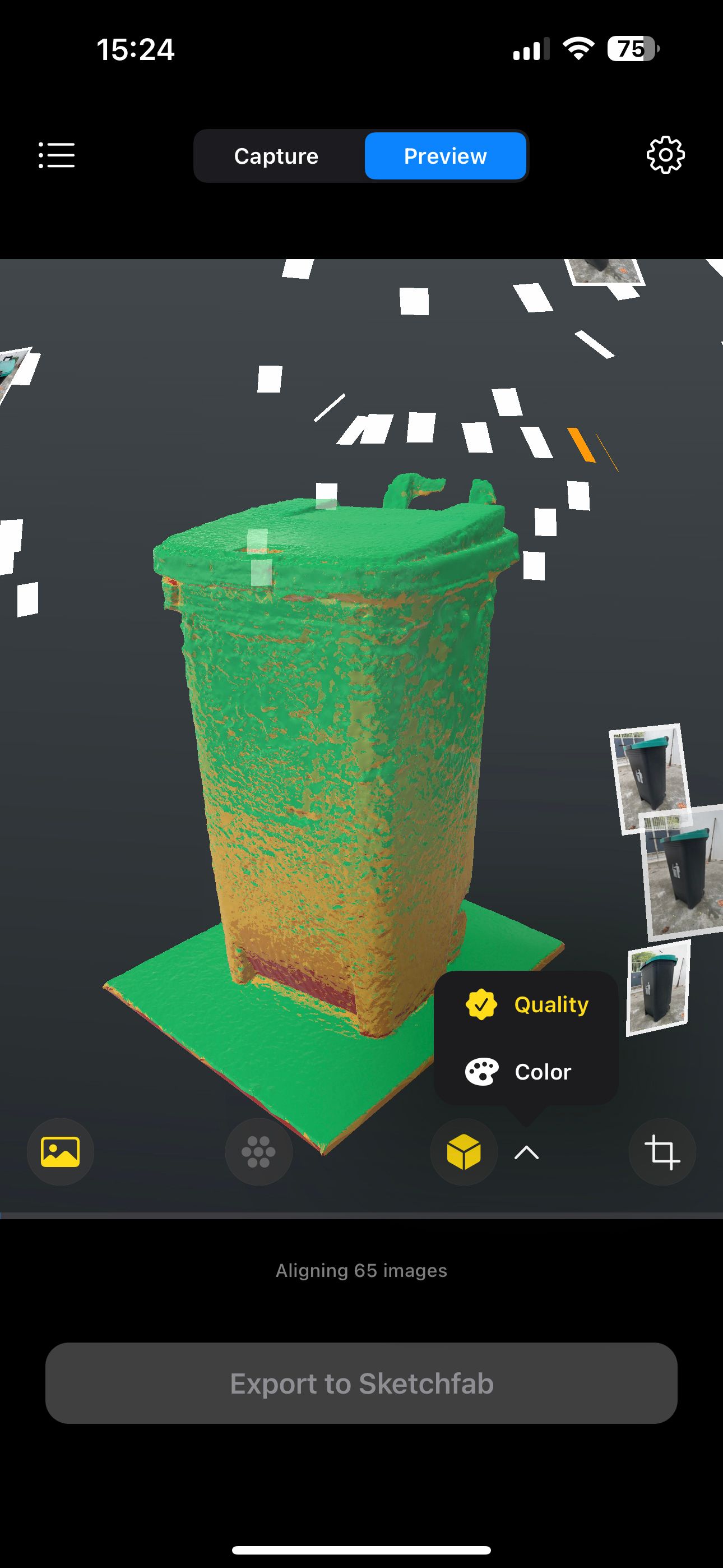RealityScan Render Preview Quality mode