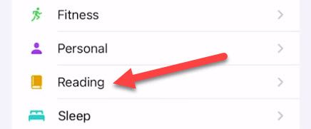Список режимов «Фокус» с выделенным режимом «Чтение».