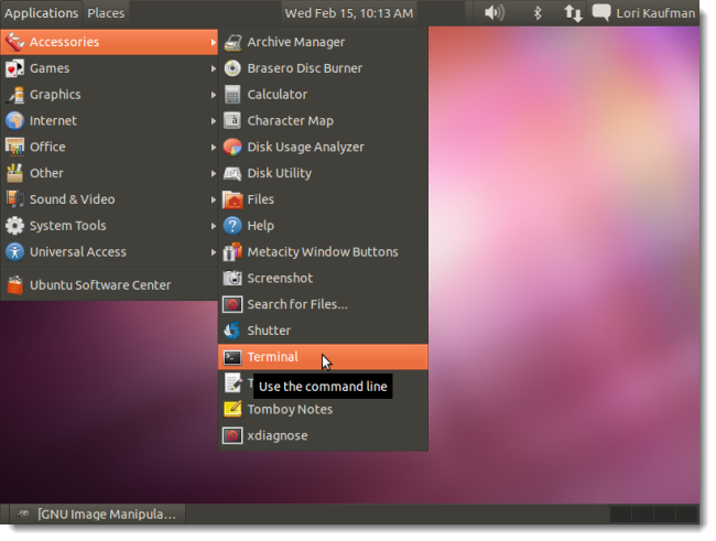 Классический рабочий стол GNOME с меню и панелью задач