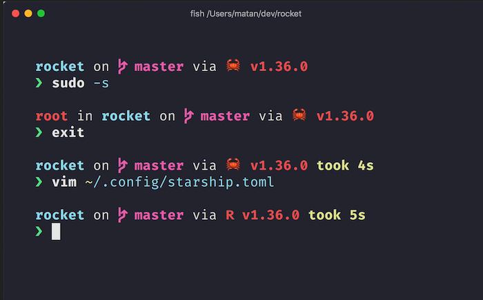 Starship демонстрация в терминале