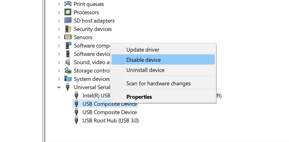 Disable USB port in Windows