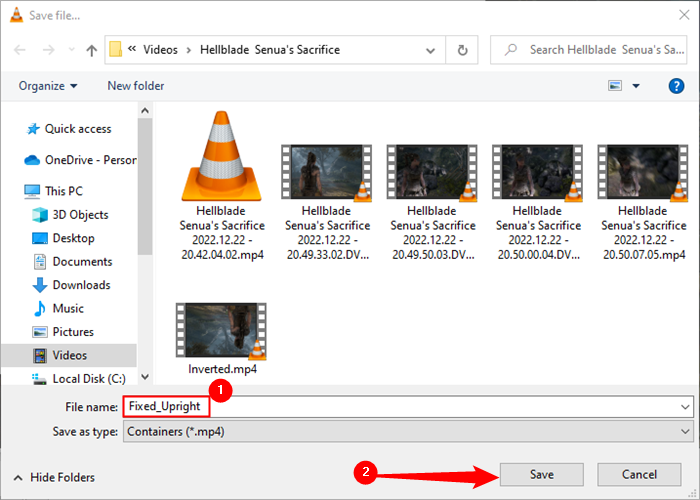 Выбор места сохранения файла