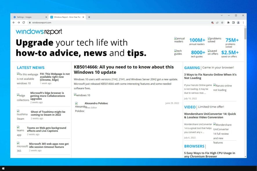 Исправить сломанные изображения в Chrome