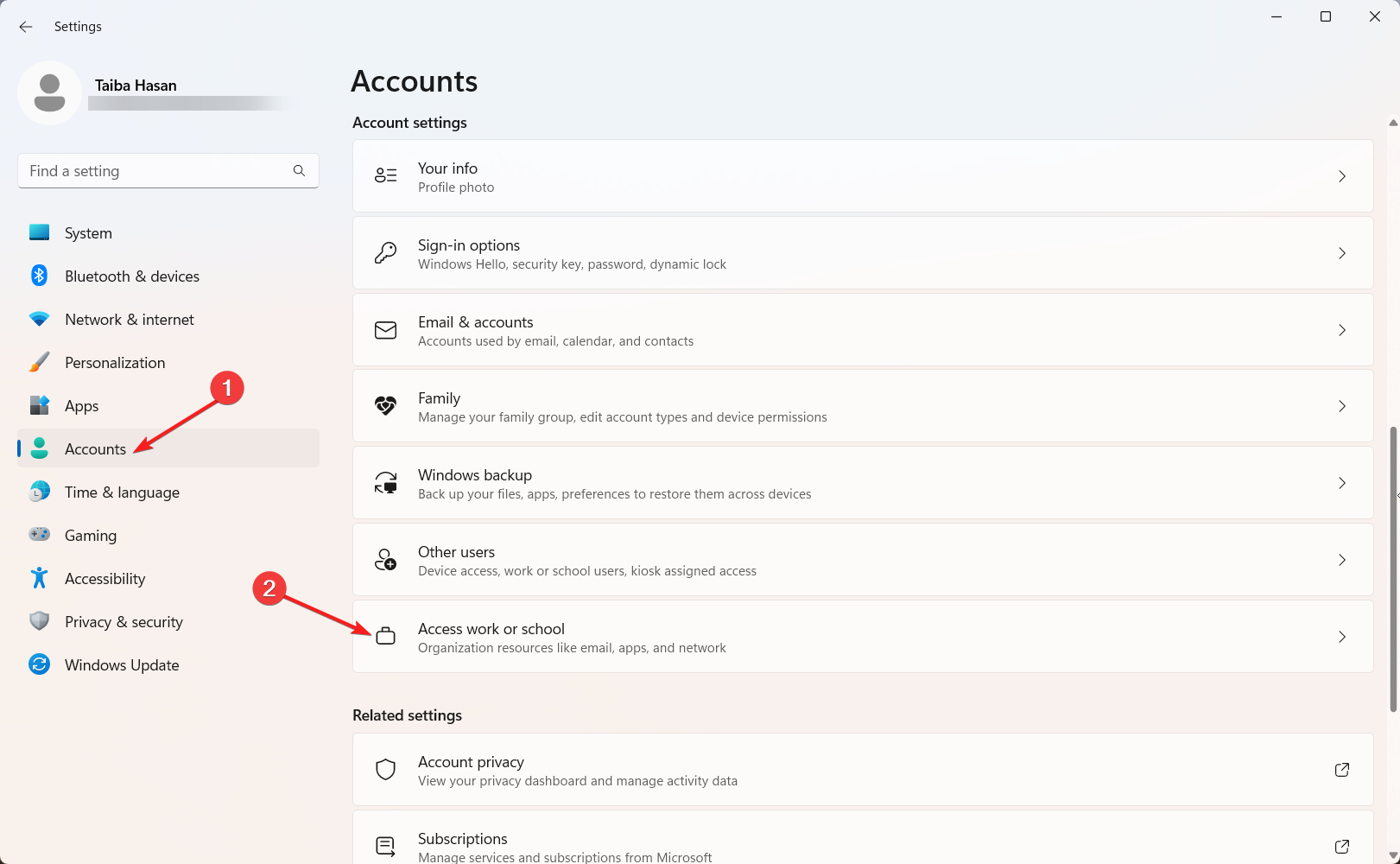 Доступ к работе или учебе