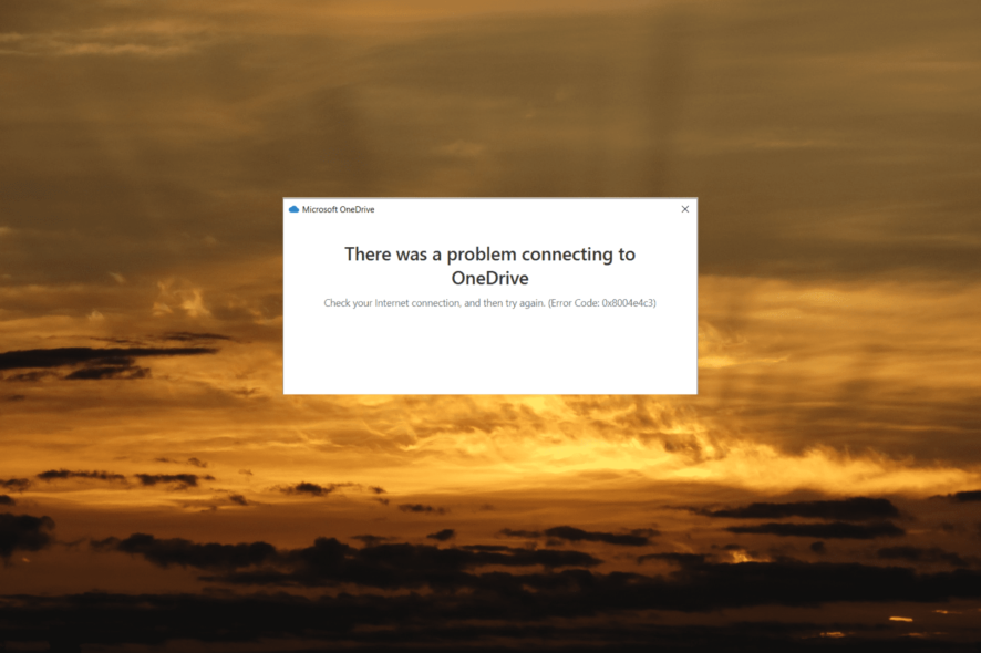 Ошибка OneDrive 0x8004e4c3 — исправление шаг за шагом