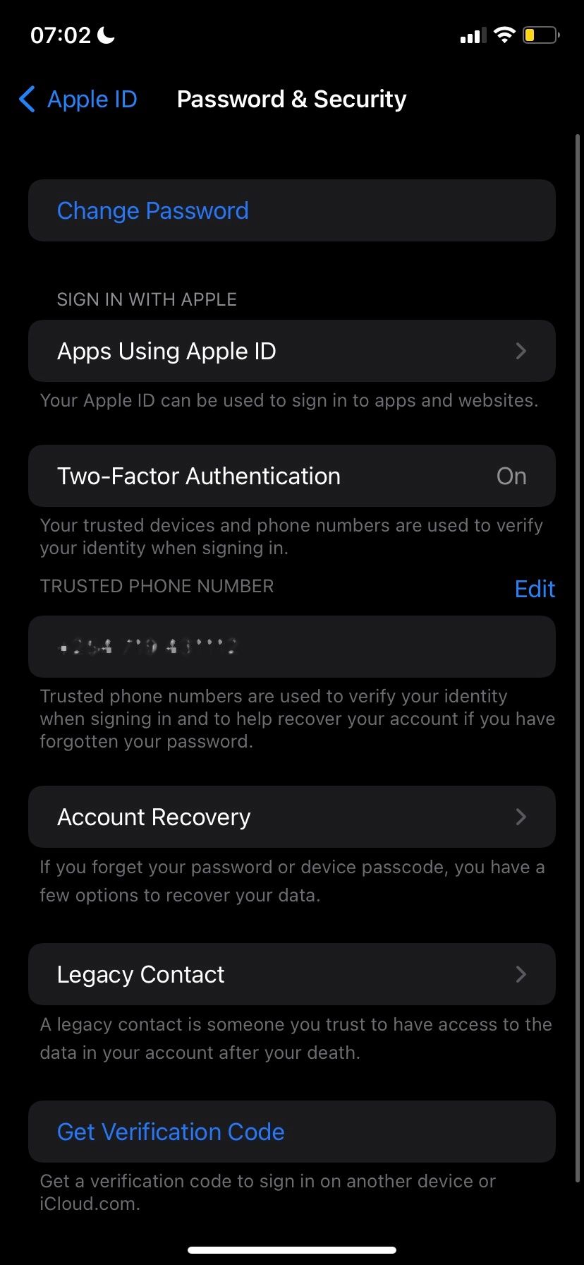 Опция «Наследник» в настройках iOS 15