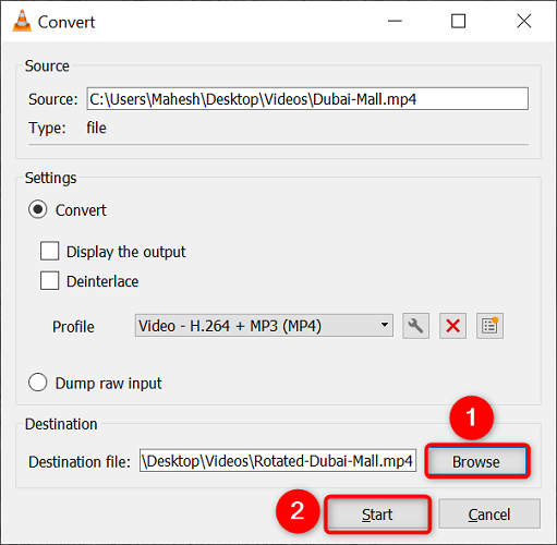 Выбор папки назначения и нажатие кнопки 