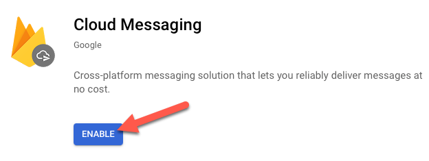 Включите Cloud Messaging Legacy API в консоли Google Cloud