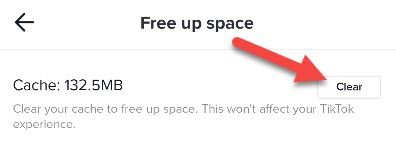 Кнопка Очистить кэш в настройках