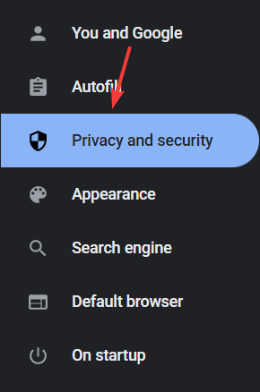 Скриншот: раздел Конфиденциальность и безопасность в настройках