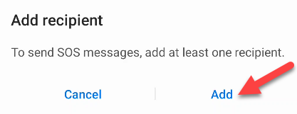 Выберите получателя SOS‑сообщений