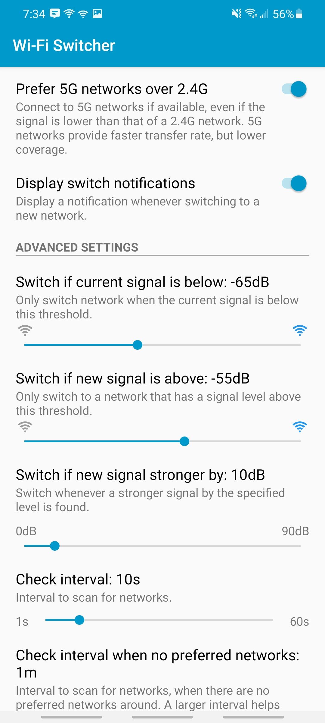 Wi‑Fi Switcher — настройки переключения и фильтры