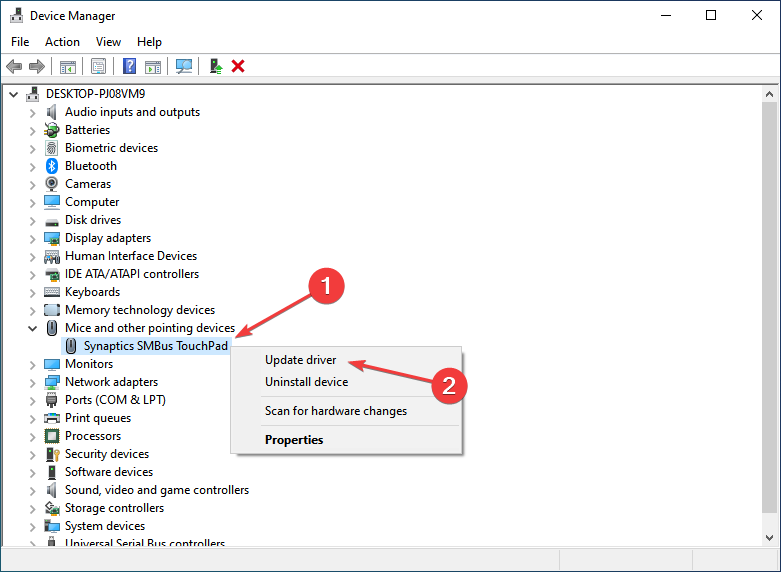 update driver to fix erratic mouse movement windows 10
