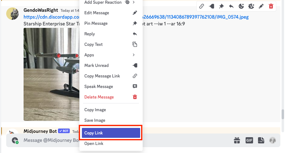 Скопируйте ссылку на только что загруженное изображение