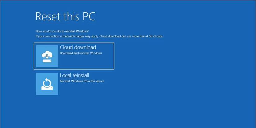Опции локальной и облачной переустановки Windows 11