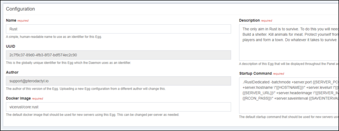 Настройки Docker-образа и команд запуска в Egg