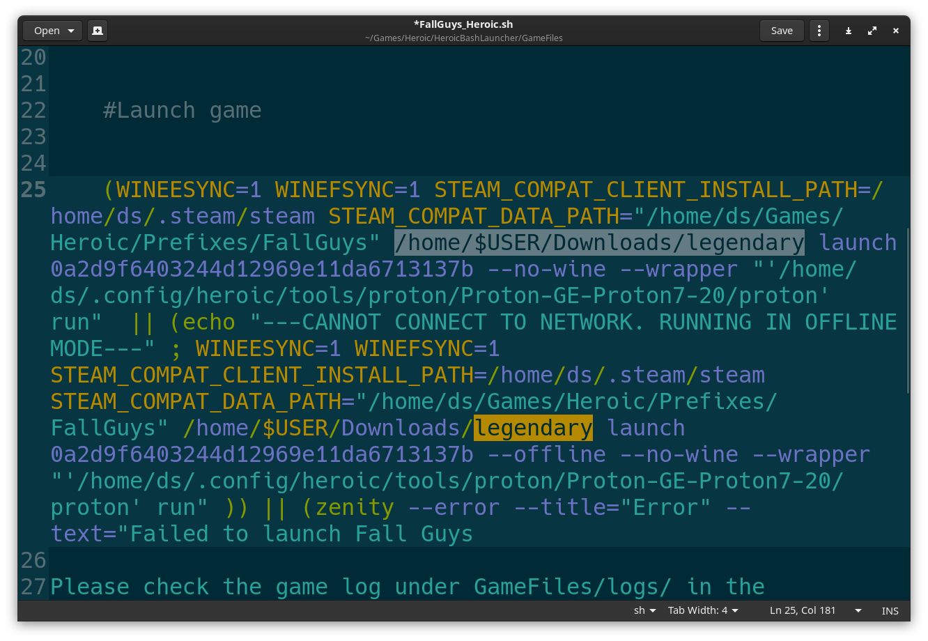 Редактирование скрипта запуска Fall Guys