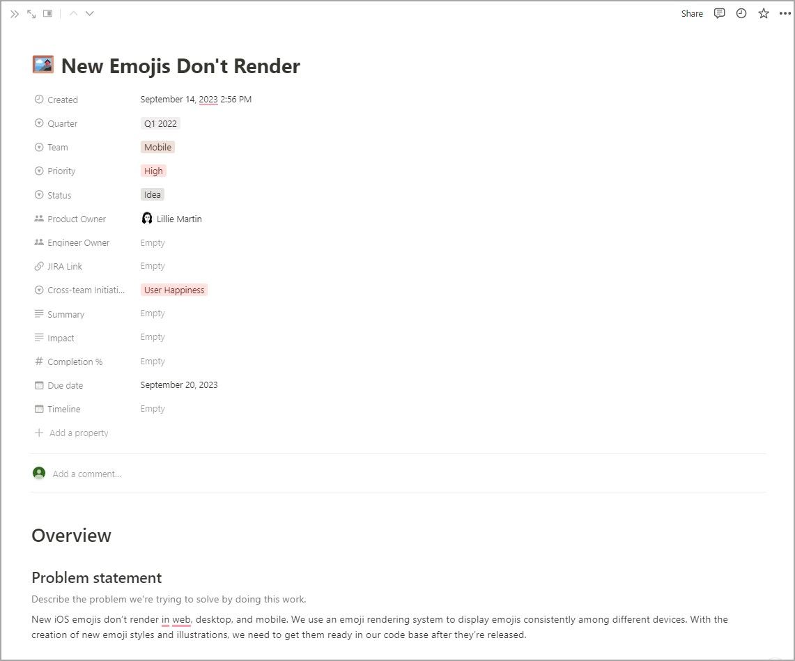Содержимое страницы дорожной карты
