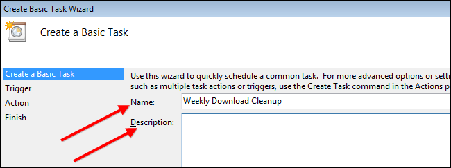 Имя задачи Weekly Download Cleanup