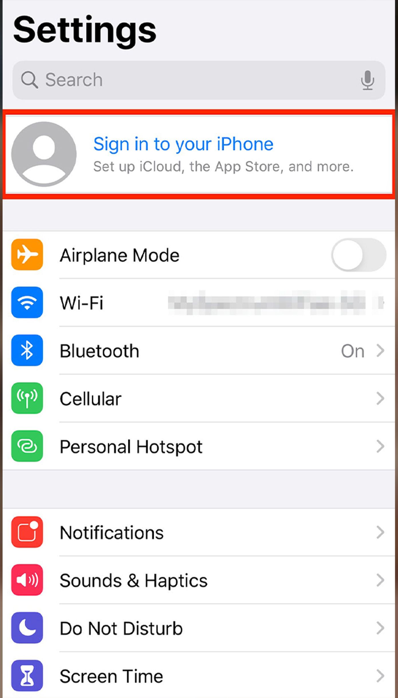 Signing into iCloud Account on iPhone